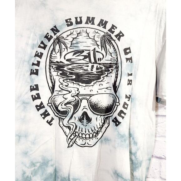 Tultex Blue Green Tie Dye Three Eleven Summer of 18 Tour Graphic Shirt XXG - Picture 2 of 5